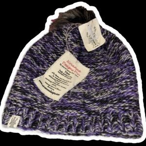 NIRVANA Purple and Black Knit Hat